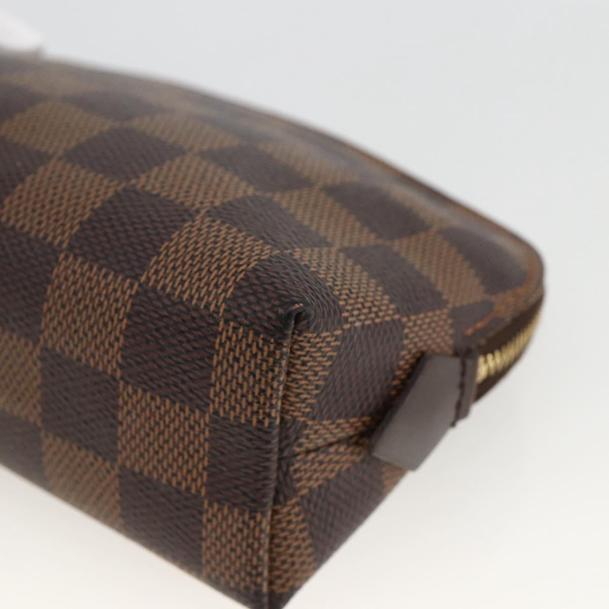 LOUIS VUITTON Damier Ebene Pochette Cosmetic PM Pouch N47516 LV Auth BA11593