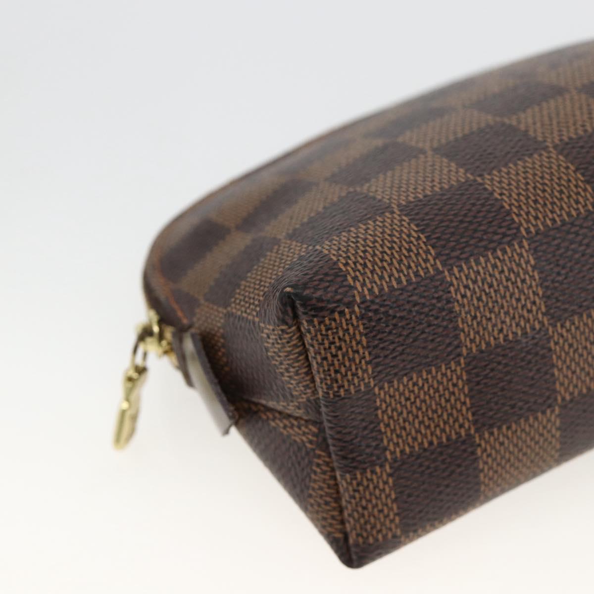 LOUIS VUITTON Damier Ebene Pochette Cosmetic PM Pouch N47516 LV Auth BA11593