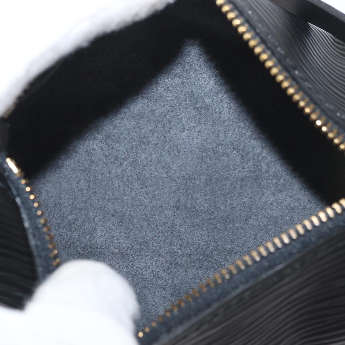 LOUIS VUITTON Epi Soufflot Pouch Pouch Black LV Auth BA11601