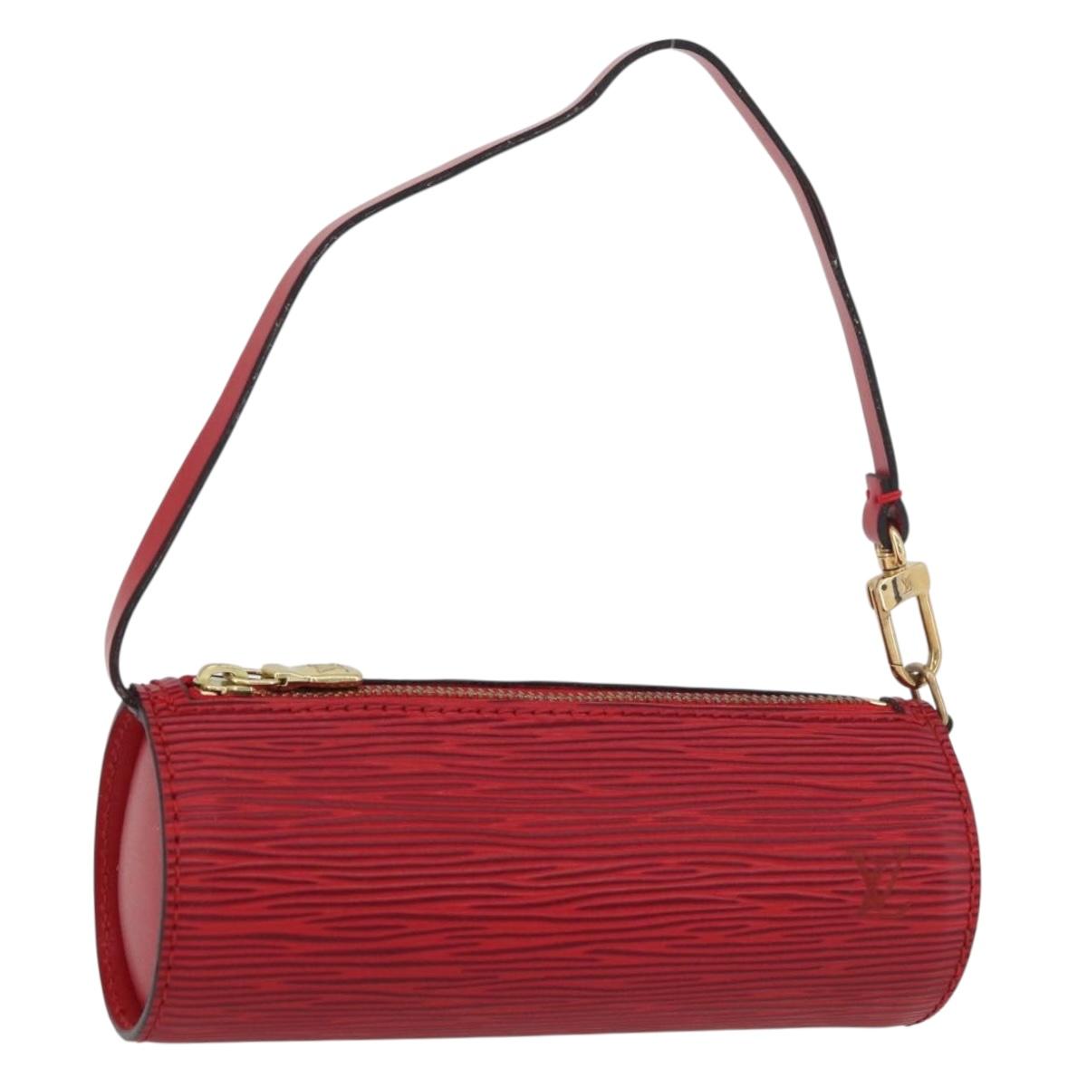 LOUIS VUITTON Epi Soufflot Pouch Accessory Pouch Red LV Auth BA11602