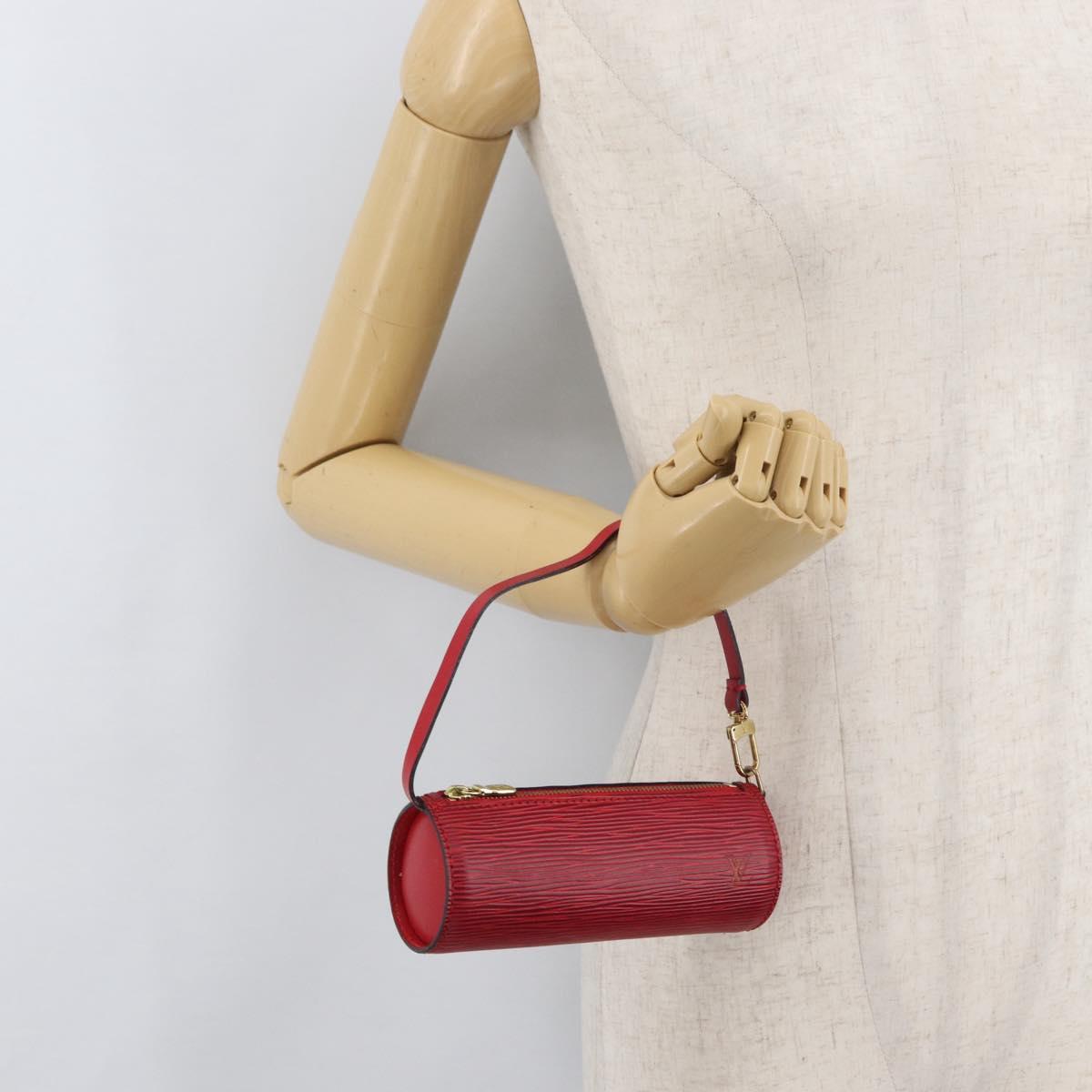 LOUIS VUITTON Epi Soufflot Pouch Accessory Pouch Red LV Auth BA11602