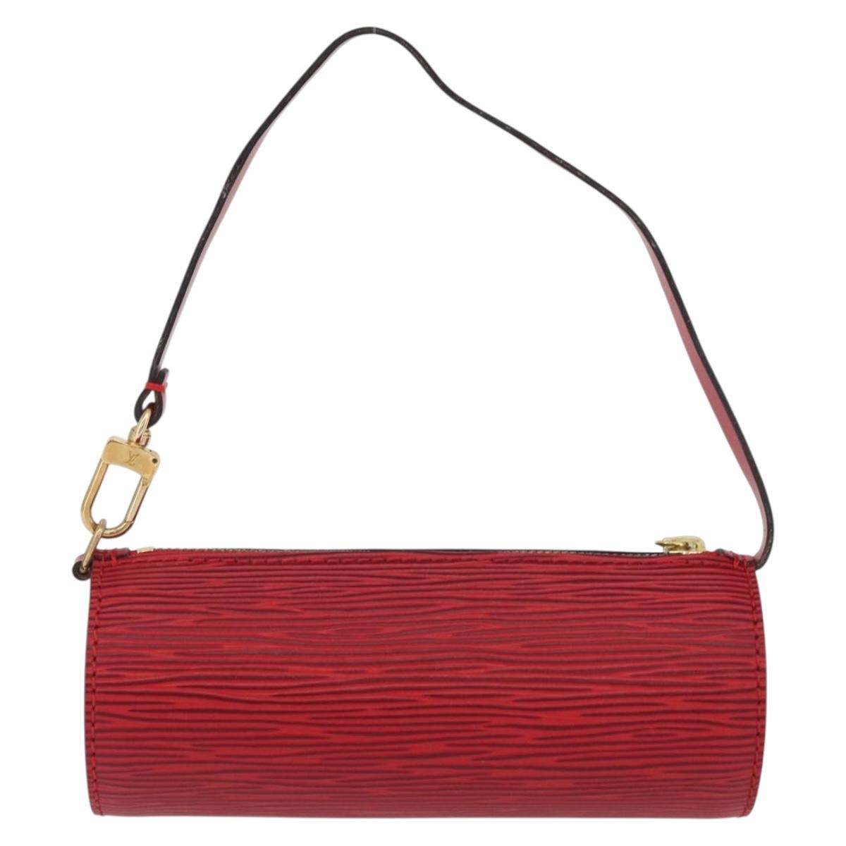 LOUIS VUITTON Epi Soufflot Pouch Accessory Pouch Red LV Auth BA11602