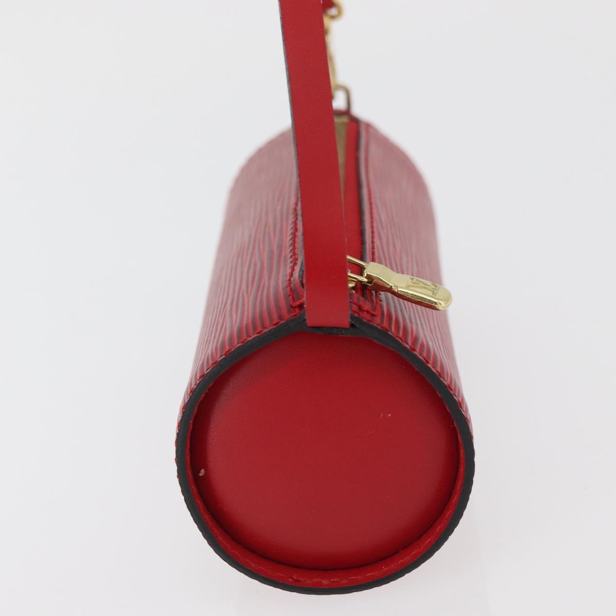 LOUIS VUITTON Epi Soufflot Pouch Accessory Pouch Red LV Auth BA11602