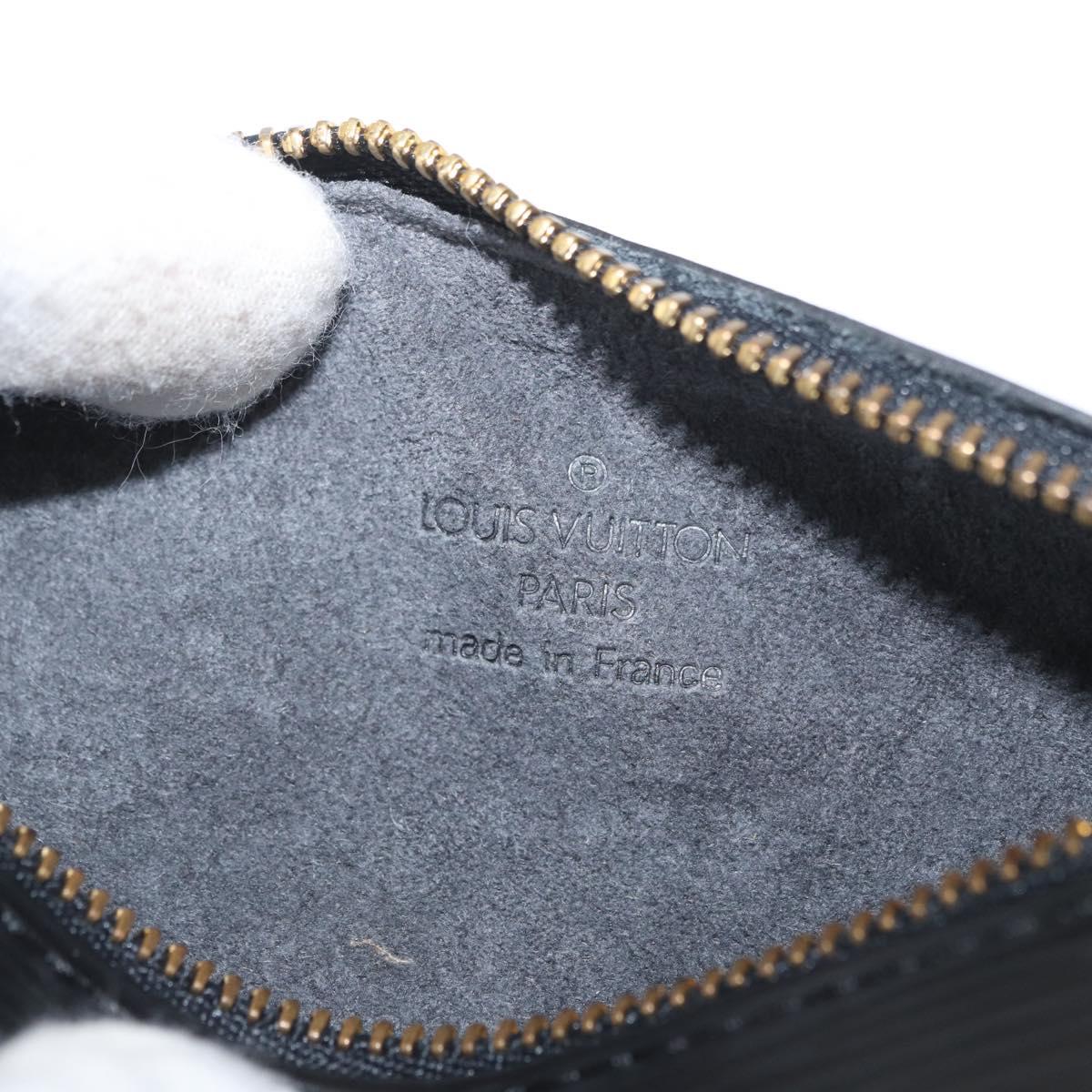 LOUIS VUITTON Epi Soufflot Pouch Pouch Black LV Auth BA11603