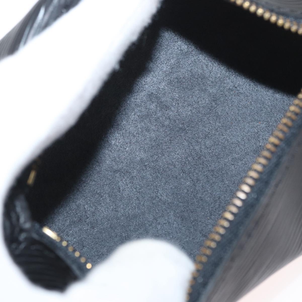 LOUIS VUITTON Epi Soufflot Pouch Pouch Black LV Auth BA11603