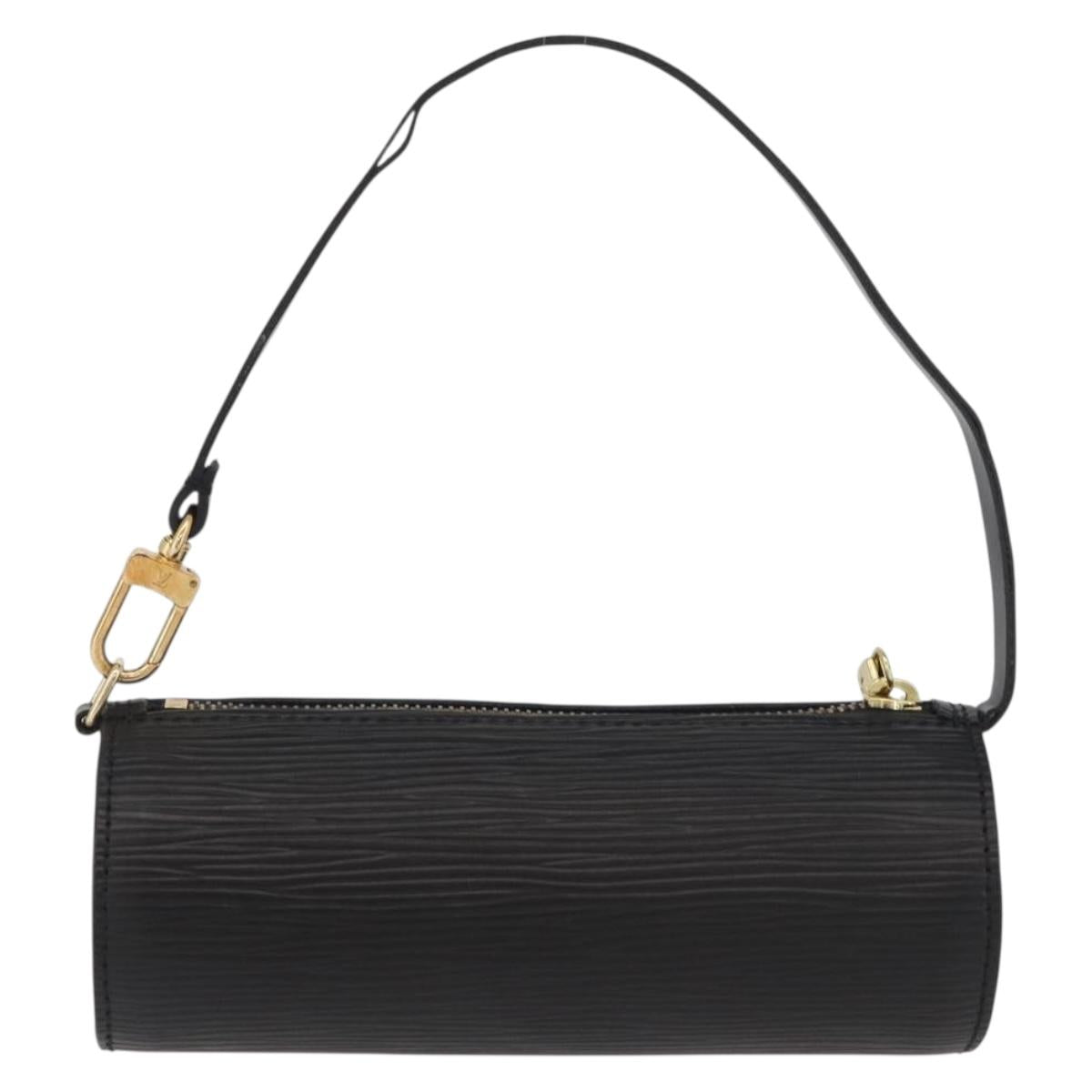 LOUIS VUITTON Epi Soufflot Pouch Pouch Black LV Auth BA11603