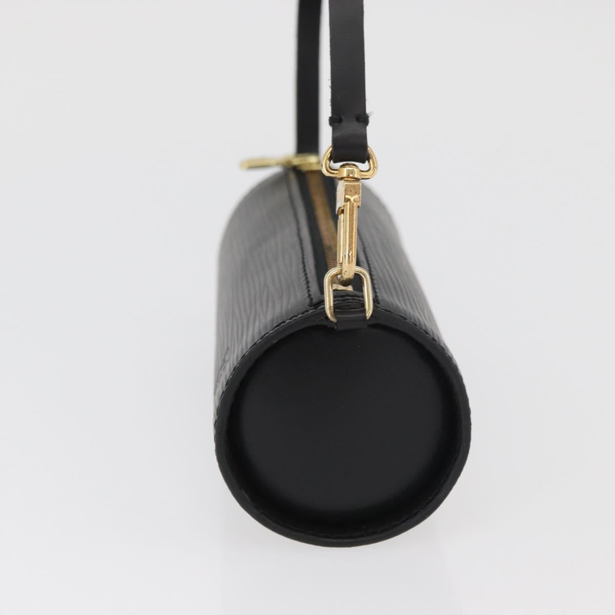 LOUIS VUITTON Epi Soufflot Pouch Pouch Black LV Auth BA11603