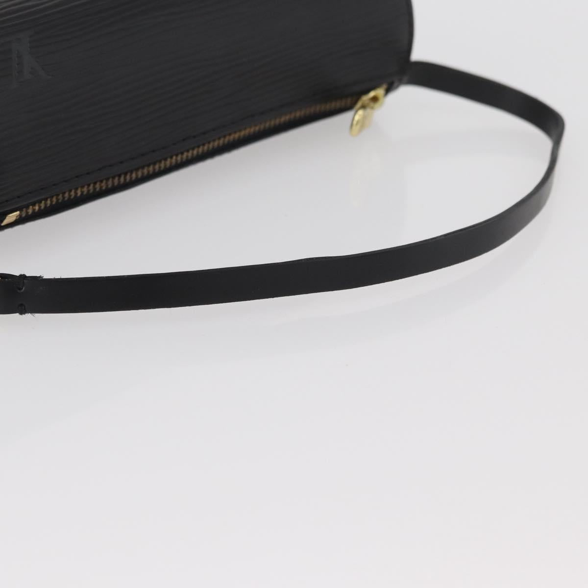 LOUIS VUITTON Epi Soufflot Pouch Pouch Black LV Auth BA11603