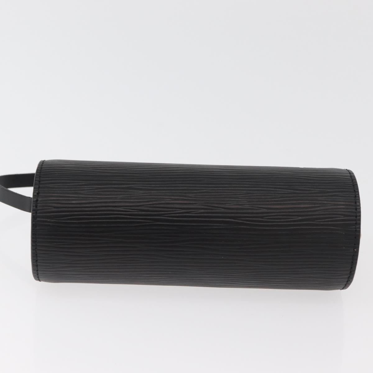 LOUIS VUITTON Epi Soufflot Pouch Pouch Black LV Auth BA11603