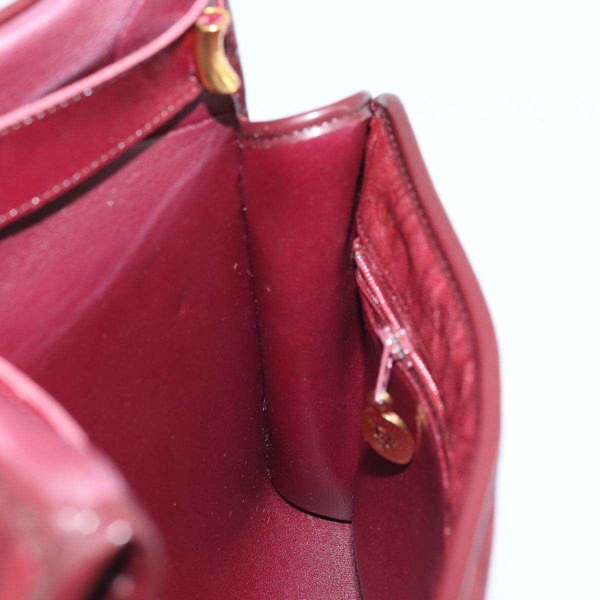 Christian Dior Trotter Canvas Shoulder Bag Red Gold Auth BA11606