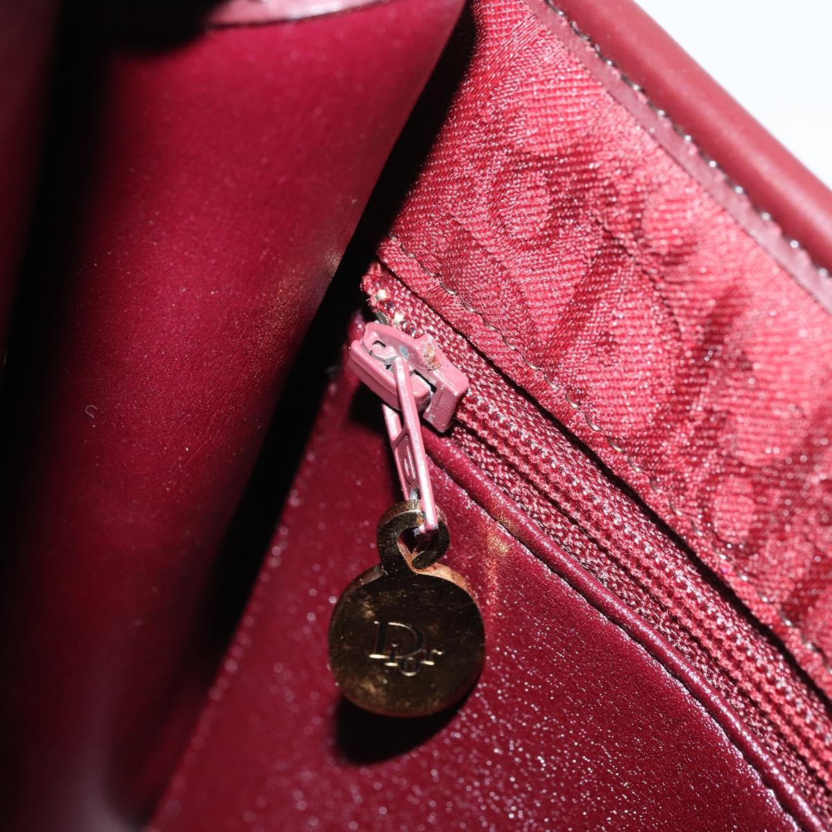 Christian Dior Trotter Canvas Shoulder Bag Red Gold Auth BA11606