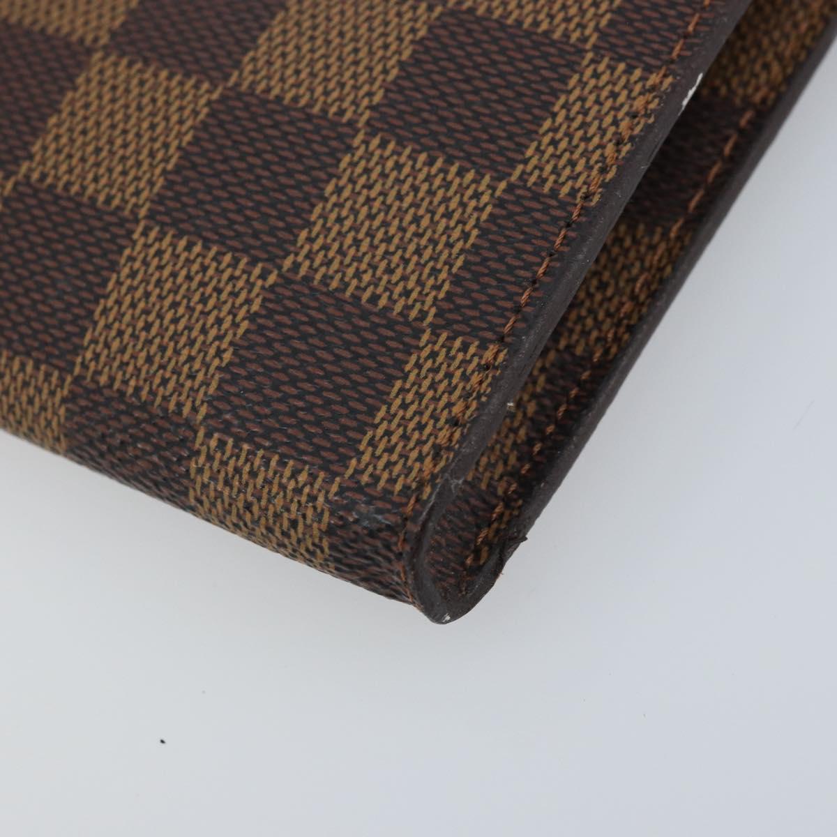 LOUIS VUITTON Damier Ebene Marais Pouch LV Auth BA11616