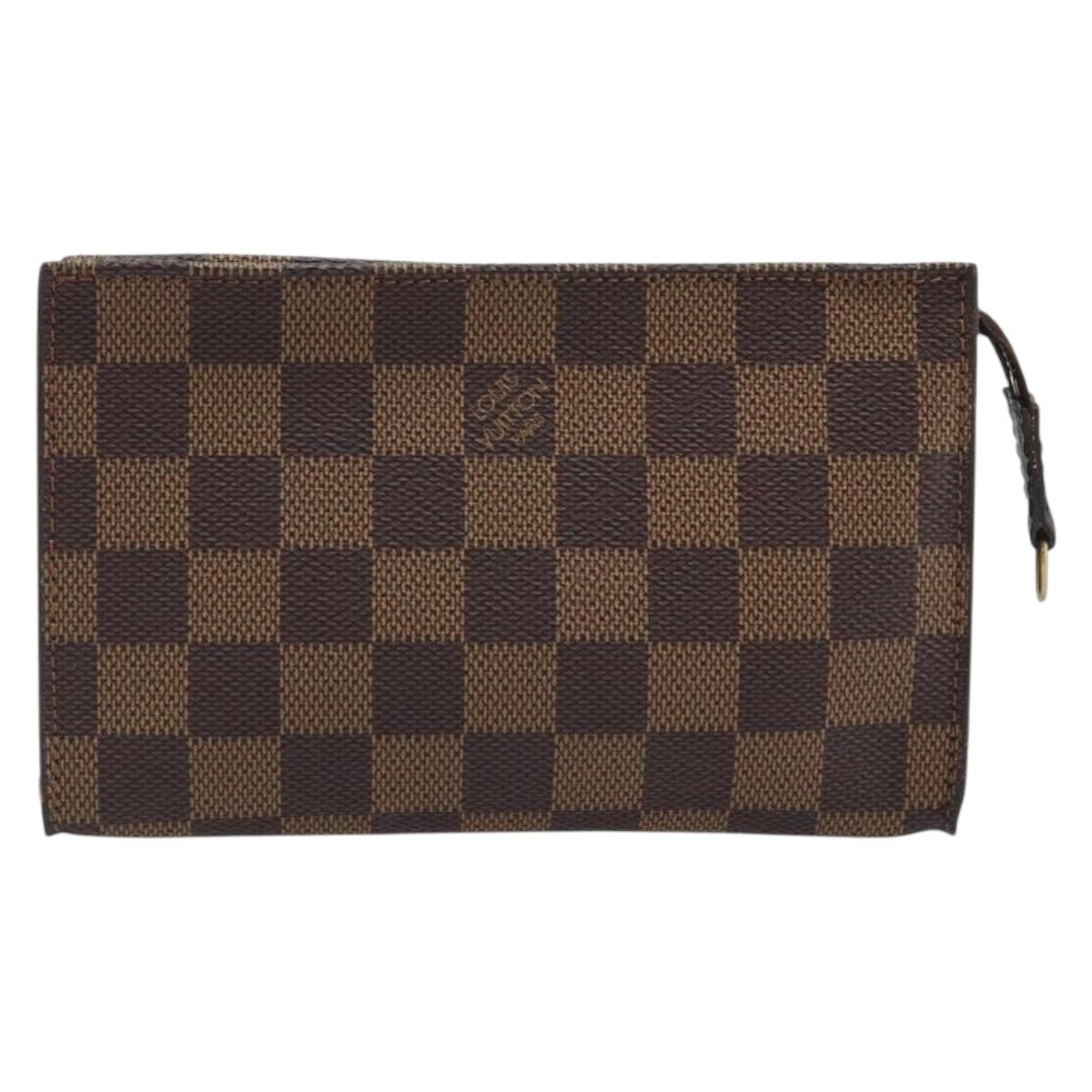 LOUIS VUITTON Damier Ebene Marais Pouch LV Auth BA11616