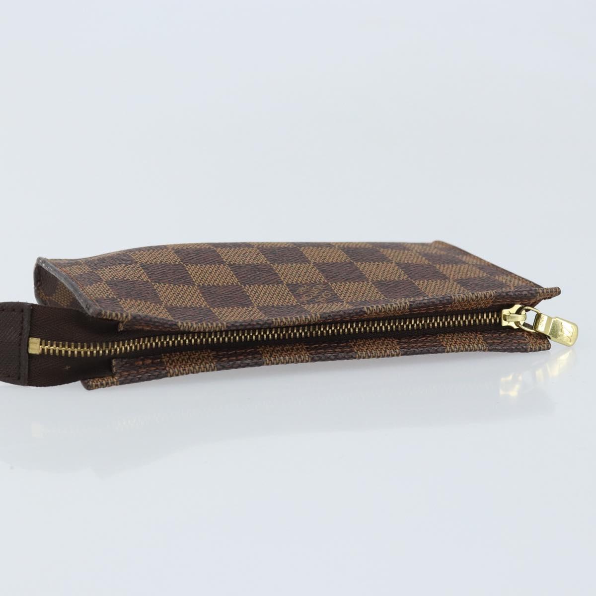 LOUIS VUITTON Damier Ebene Marais Pouch LV Auth BA11616