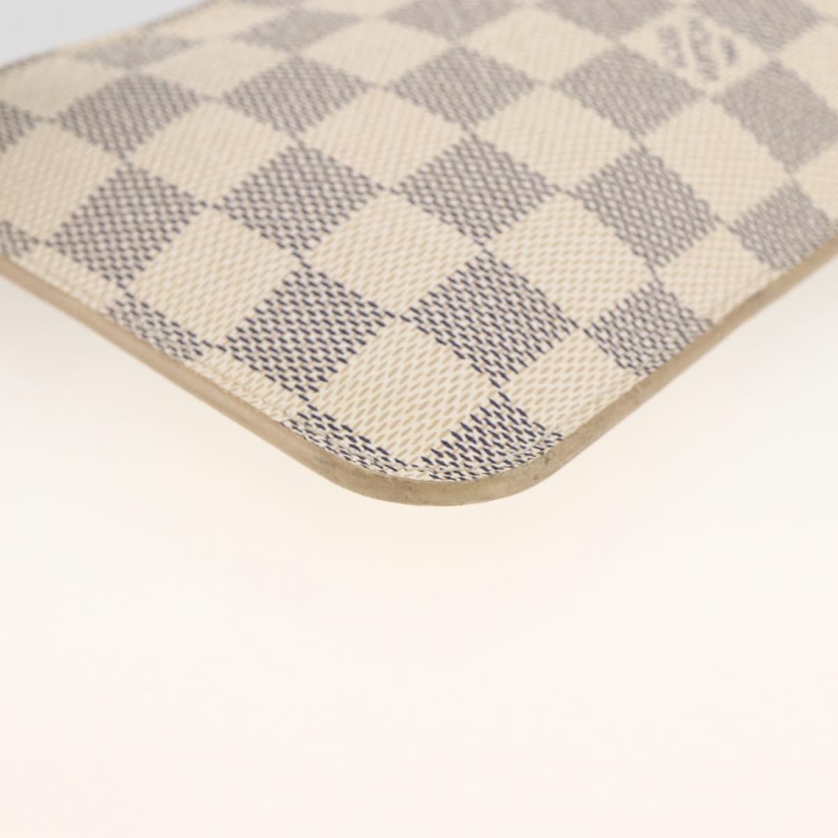 LOUIS VUITTON Damier Azur Neverfull PM Pouch Accessory Pouch LV Auth BA11621