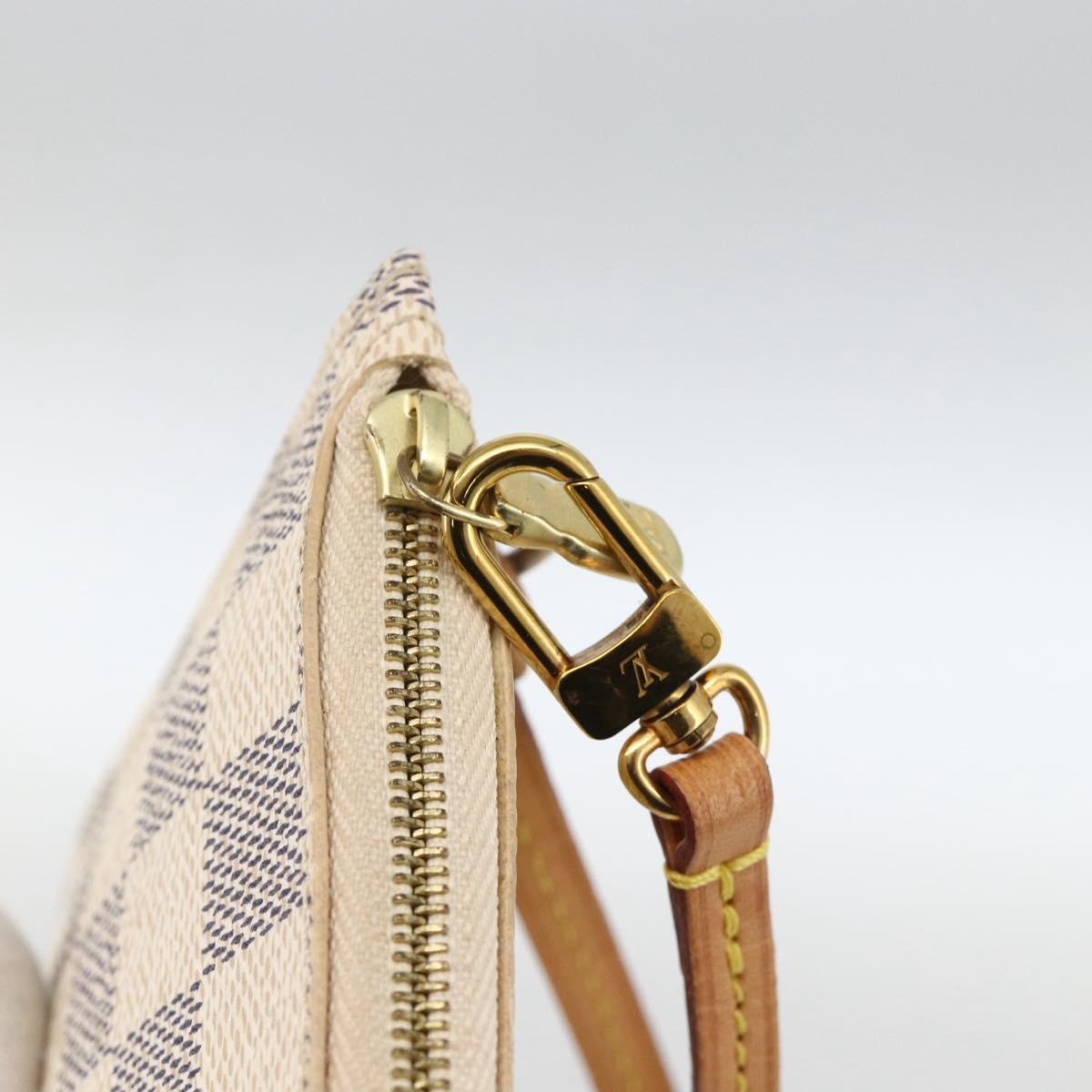 LOUIS VUITTON Damier Azur Neverfull PM Pouch Accessory Pouch LV Auth BA11621