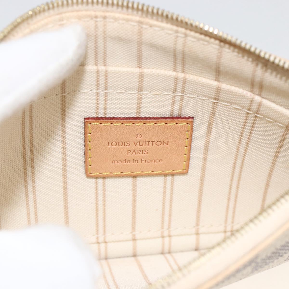 LOUIS VUITTON Damier Azur Neverfull PM Pouch Accessory Pouch LV Auth BA11621