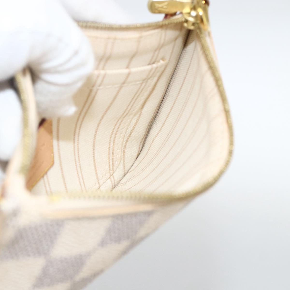 LOUIS VUITTON Damier Azur Neverfull PM Pouch Accessory Pouch LV Auth BA11621
