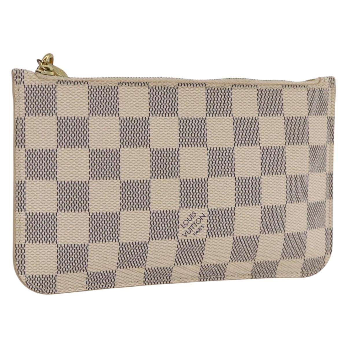 LOUIS VUITTON Damier Azur Neverfull PM Pouch Accessory Pouch LV Auth BA11621