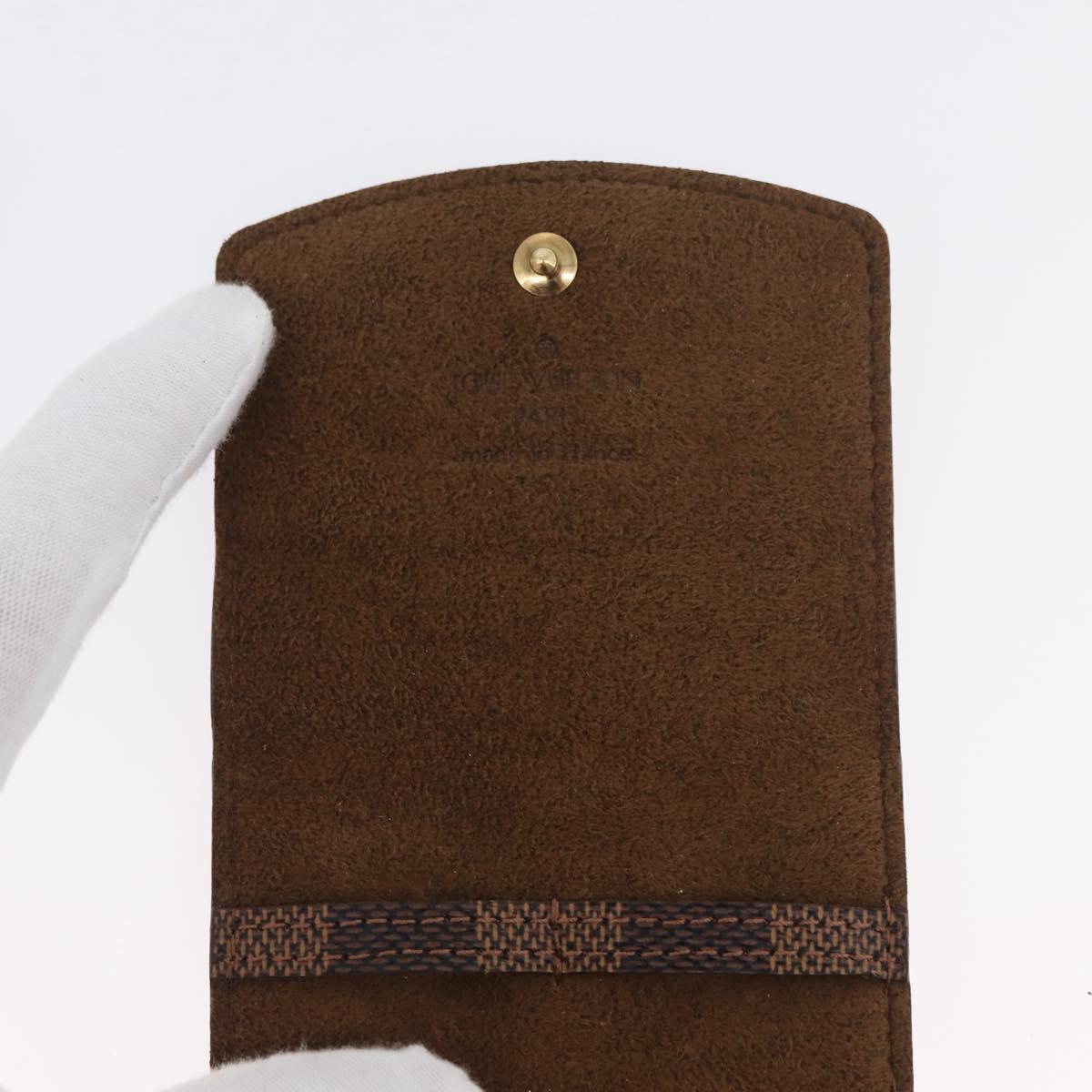 LOUIS VUITTON Damier Ebene Buton De Manchette Cuffs LV Auth BA11622