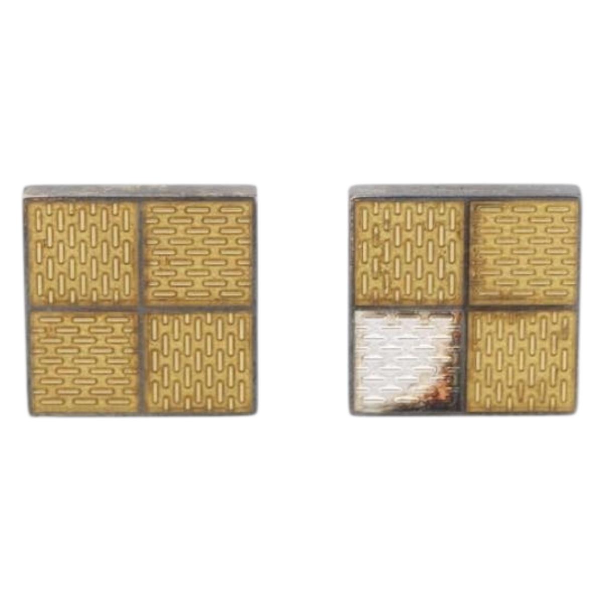 LOUIS VUITTON Damier Ebene Buton De Manchette Cuffs LV Auth BA11622