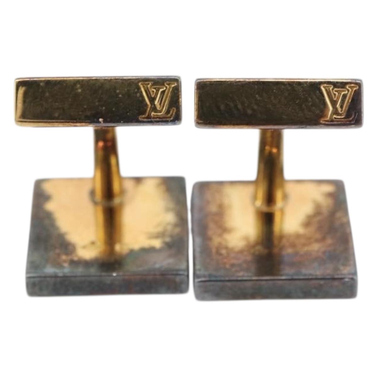 LOUIS VUITTON Damier Ebene Buton De Manchette Cuffs LV Auth BA11622