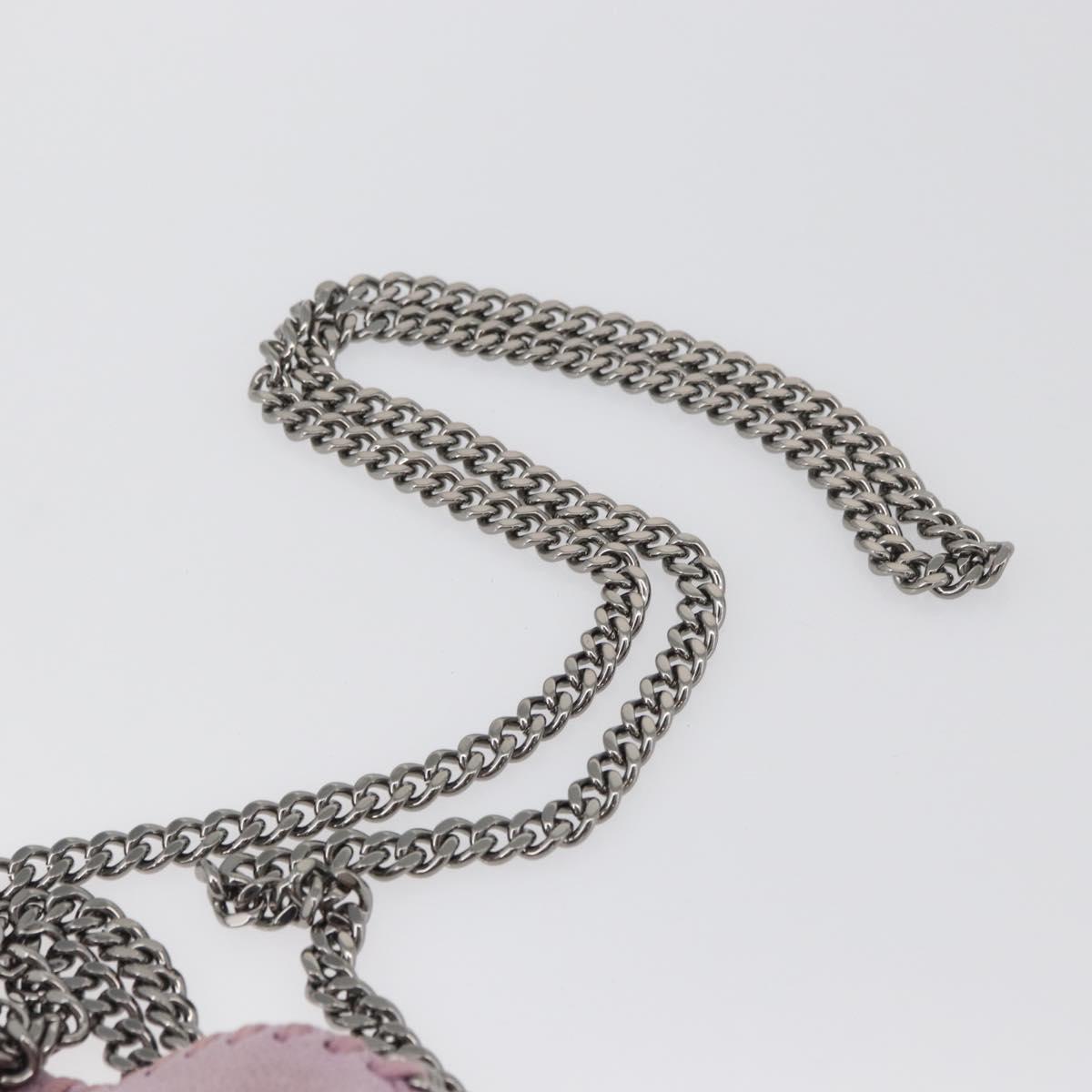 Stella MacCartney Falabella Shoulder Bag polyester Pink Silver Auth BA11627