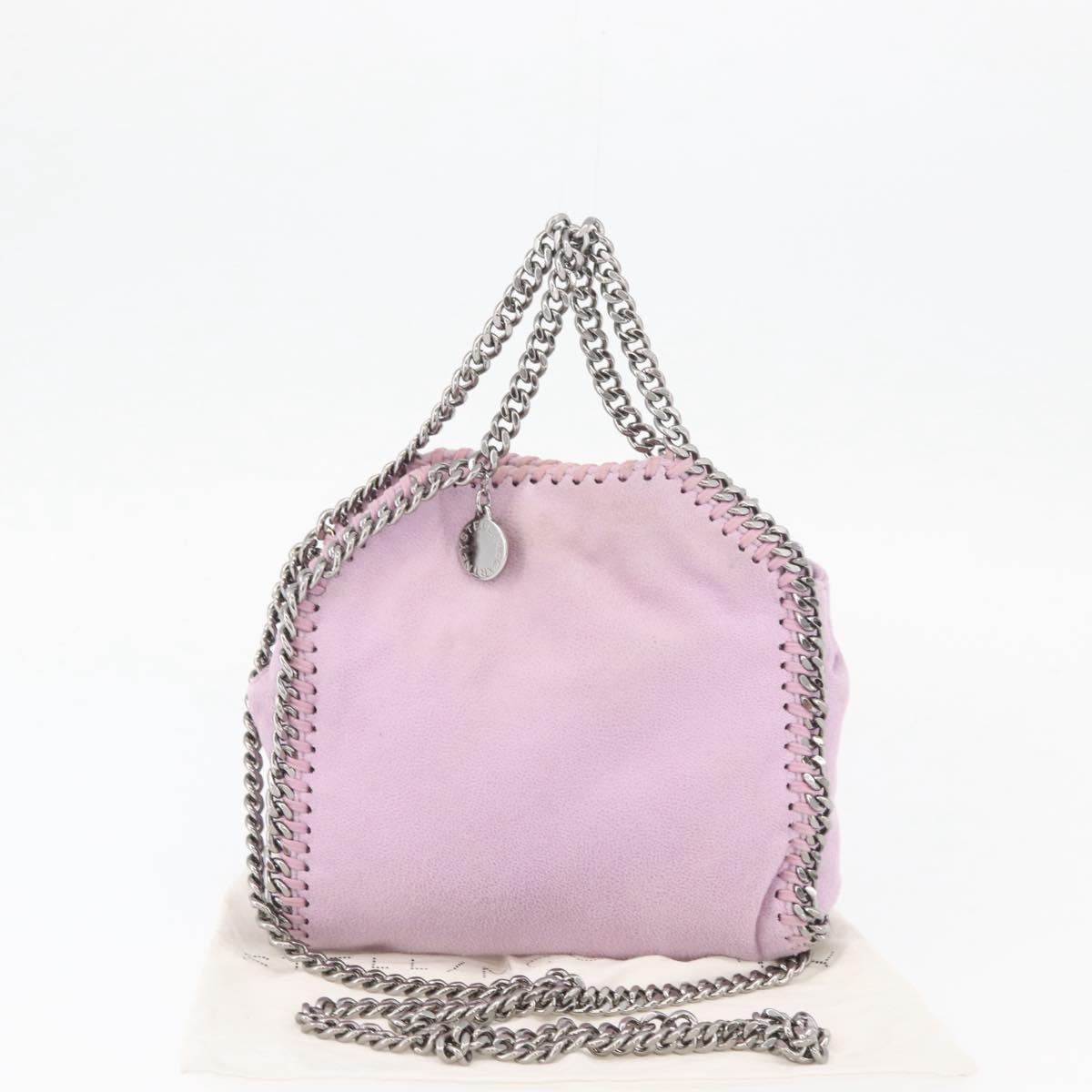 Stella MacCartney Falabella Shoulder Bag polyester Pink Silver Auth BA11627