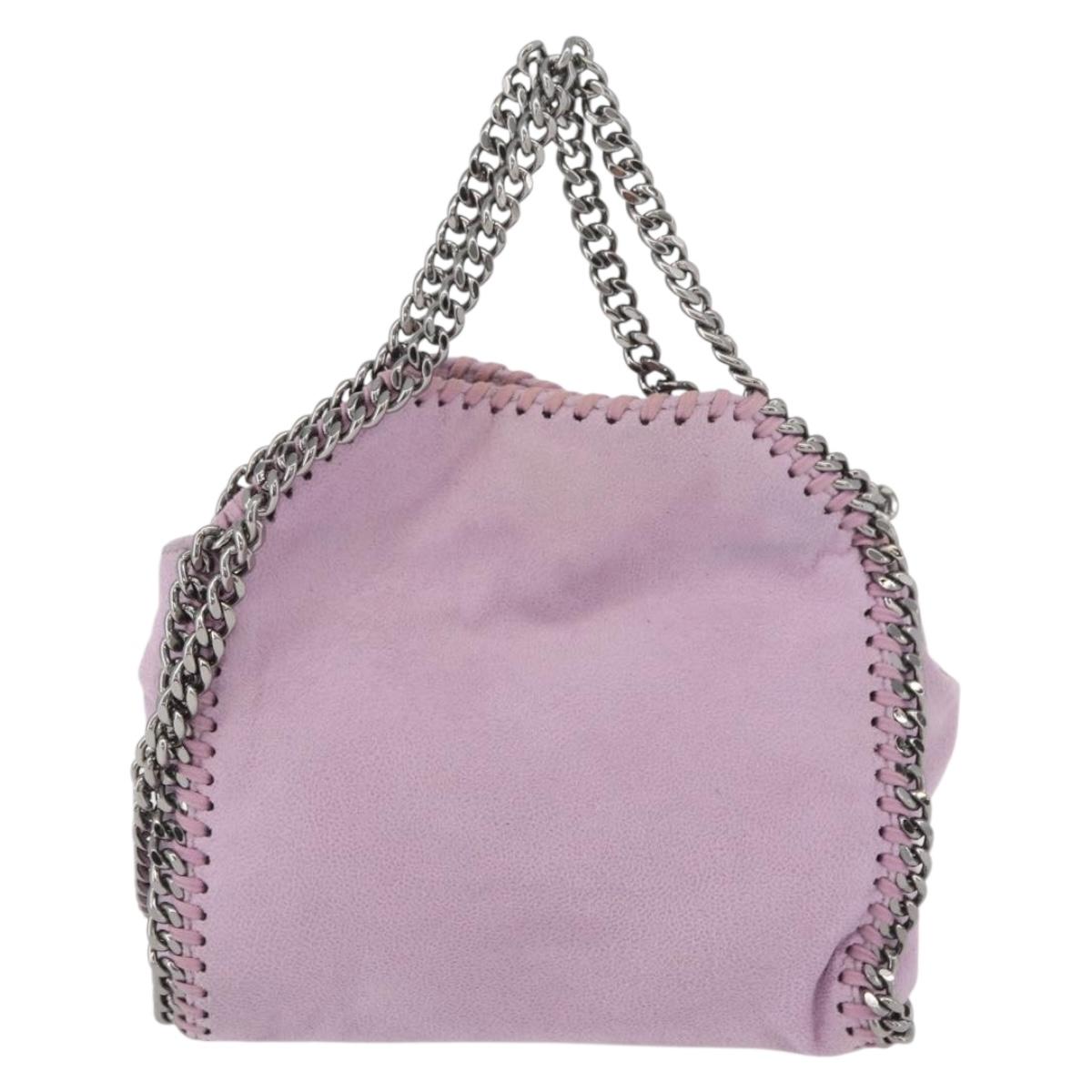 Stella MacCartney Falabella Shoulder Bag polyester Pink Silver Auth BA11627