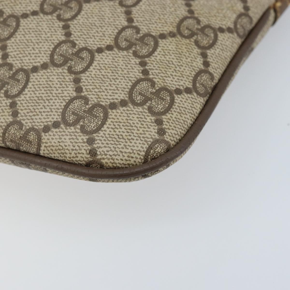 GUCCI GG Supreme Web Sherry Line Bag PVC Beige Gold 904 02 047 Auth BA11637