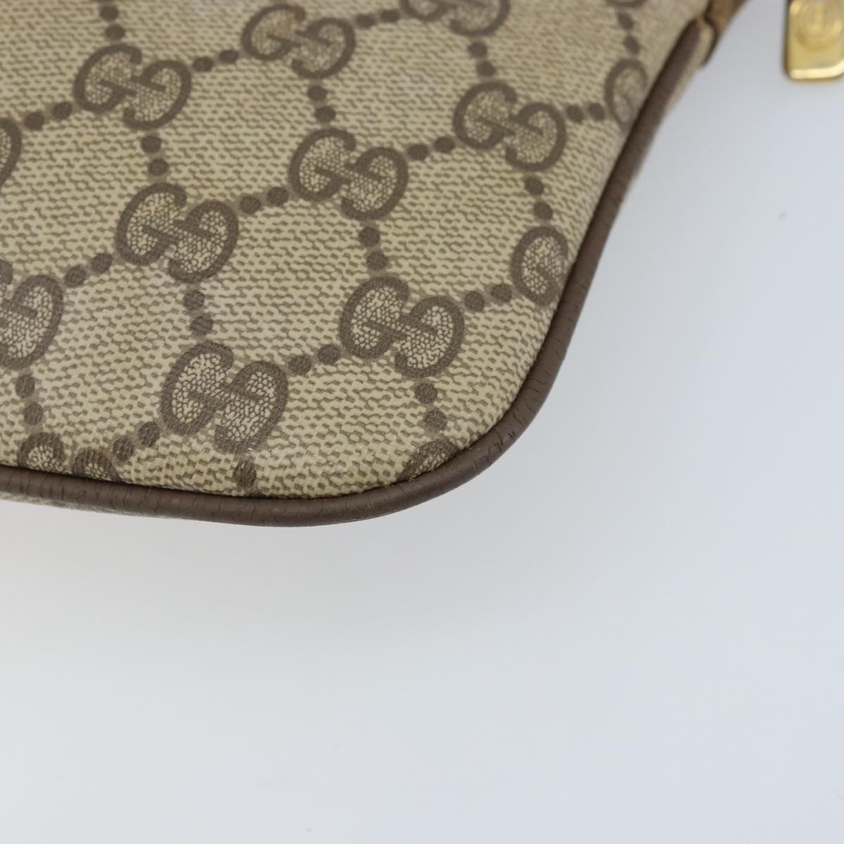 GUCCI GG Supreme Web Sherry Line Bag PVC Beige Gold 904 02 047 Auth BA11637