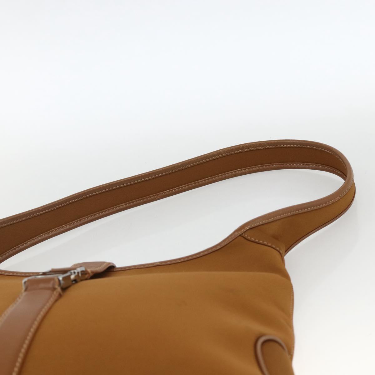 Salvatore Ferragamo Shoulder Bag Nylon Brown Silver Auth BA11638