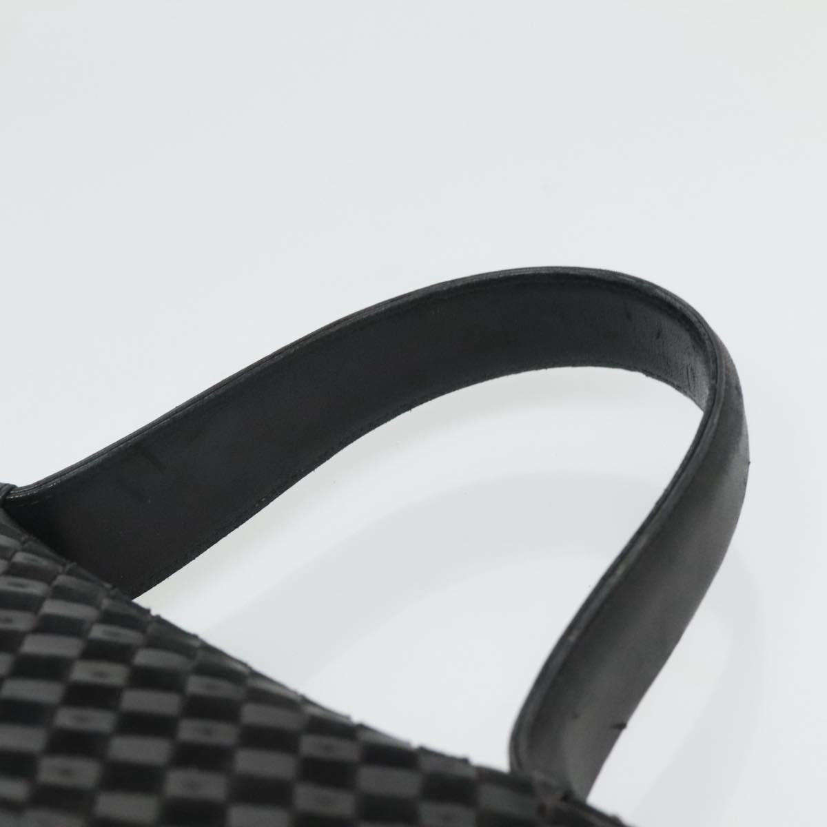 BALLY Hand Bag Leather Black Gold Auth BA1164