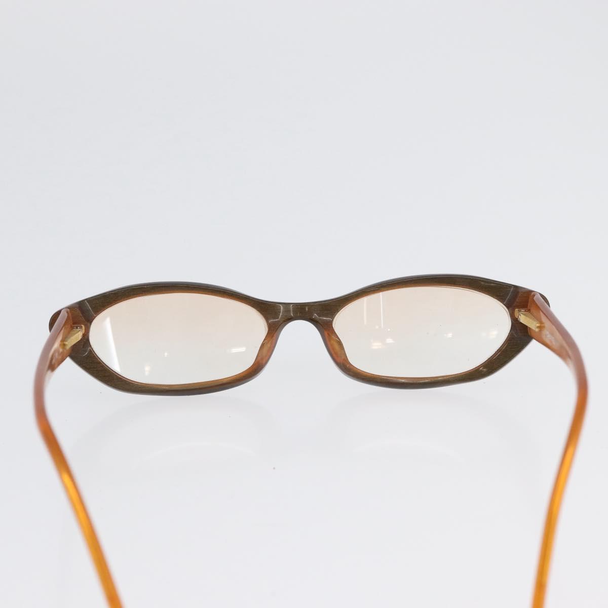 CHANEL Glasses plastic 2 Set Brown Beige CC Auth BA11642