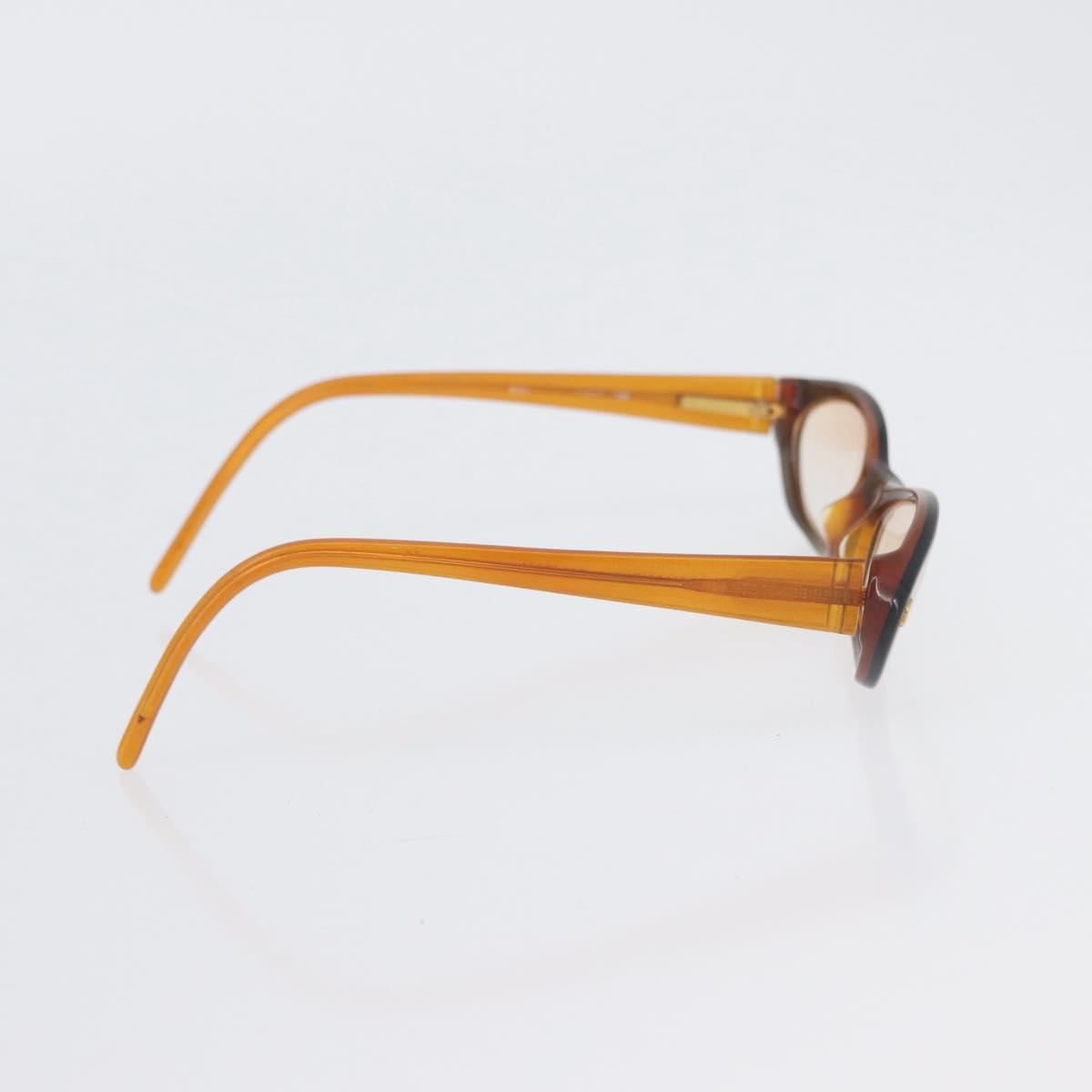 CHANEL Glasses plastic 2 Set Brown Beige CC Auth BA11642