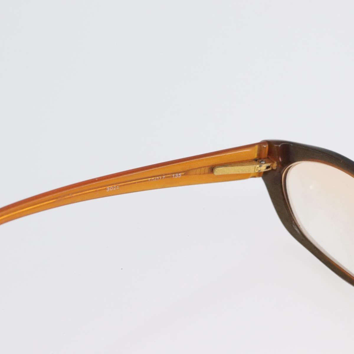 CHANEL Glasses plastic 2 Set Brown Beige CC Auth BA11642