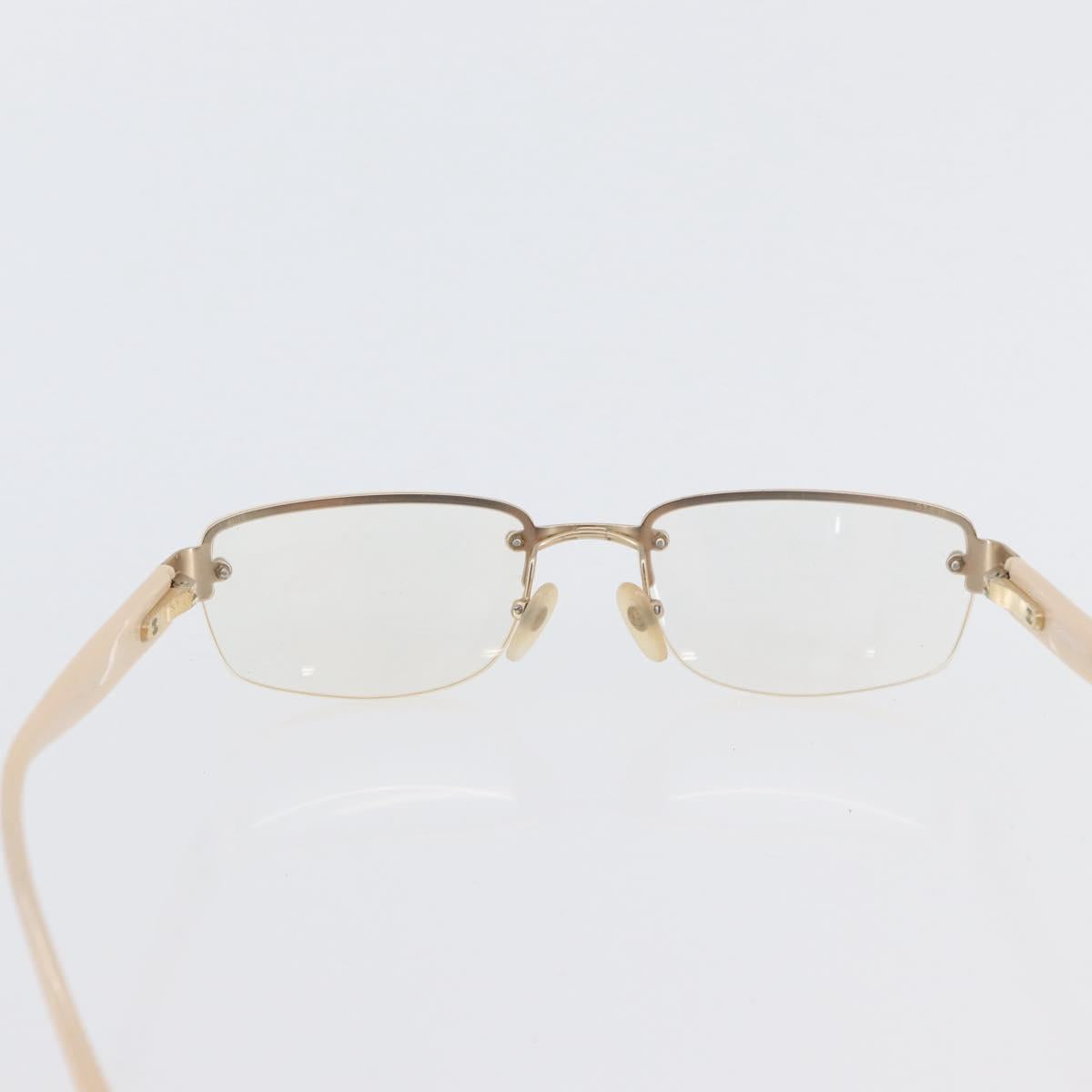 CHANEL Glasses plastic 2 Set Brown Beige CC Auth BA11642