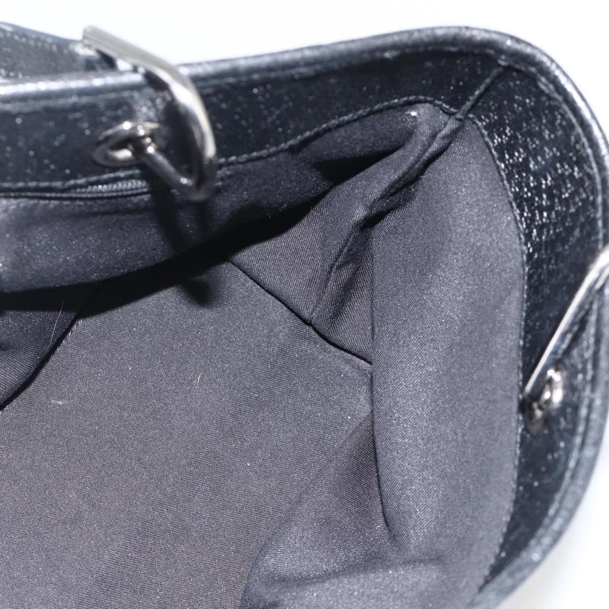 GUCCI GG Canvas Hand Bag Black Silver 120844 Auth BA11644