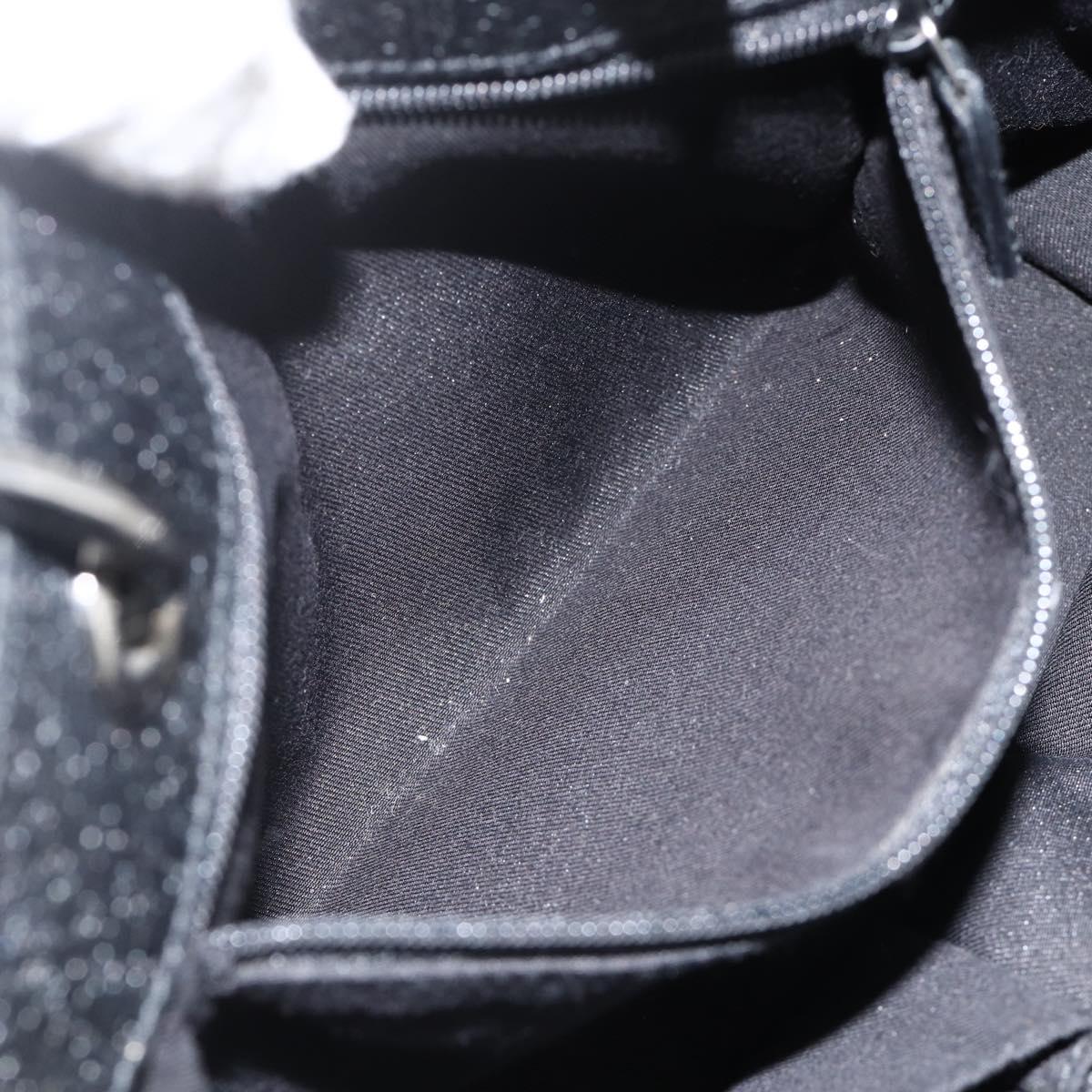 GUCCI GG Canvas Hand Bag Black Silver 120844 Auth BA11644