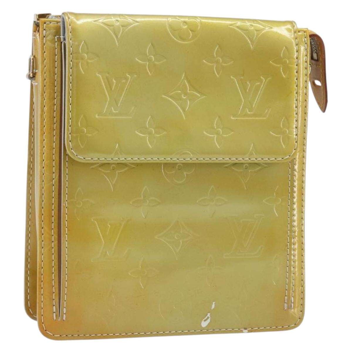 LOUIS VUITTON Monogram Vernis Motto Accessory Pouch Gris M91030 LV Auth BA11648