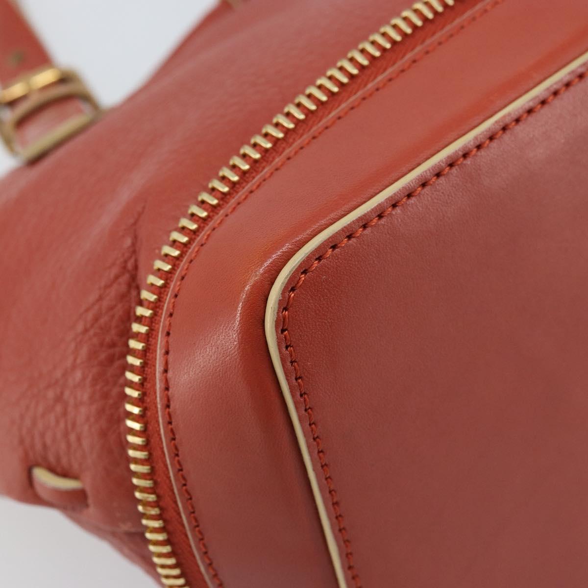 Chloe Hand Bag Leather Red Gold Auth BA11654