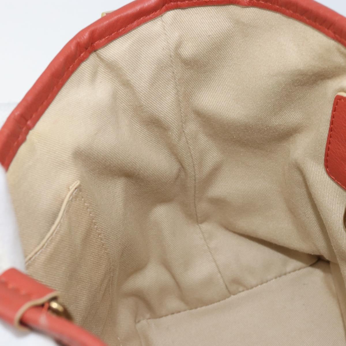 Chloe Hand Bag Leather Red Gold Auth BA11654