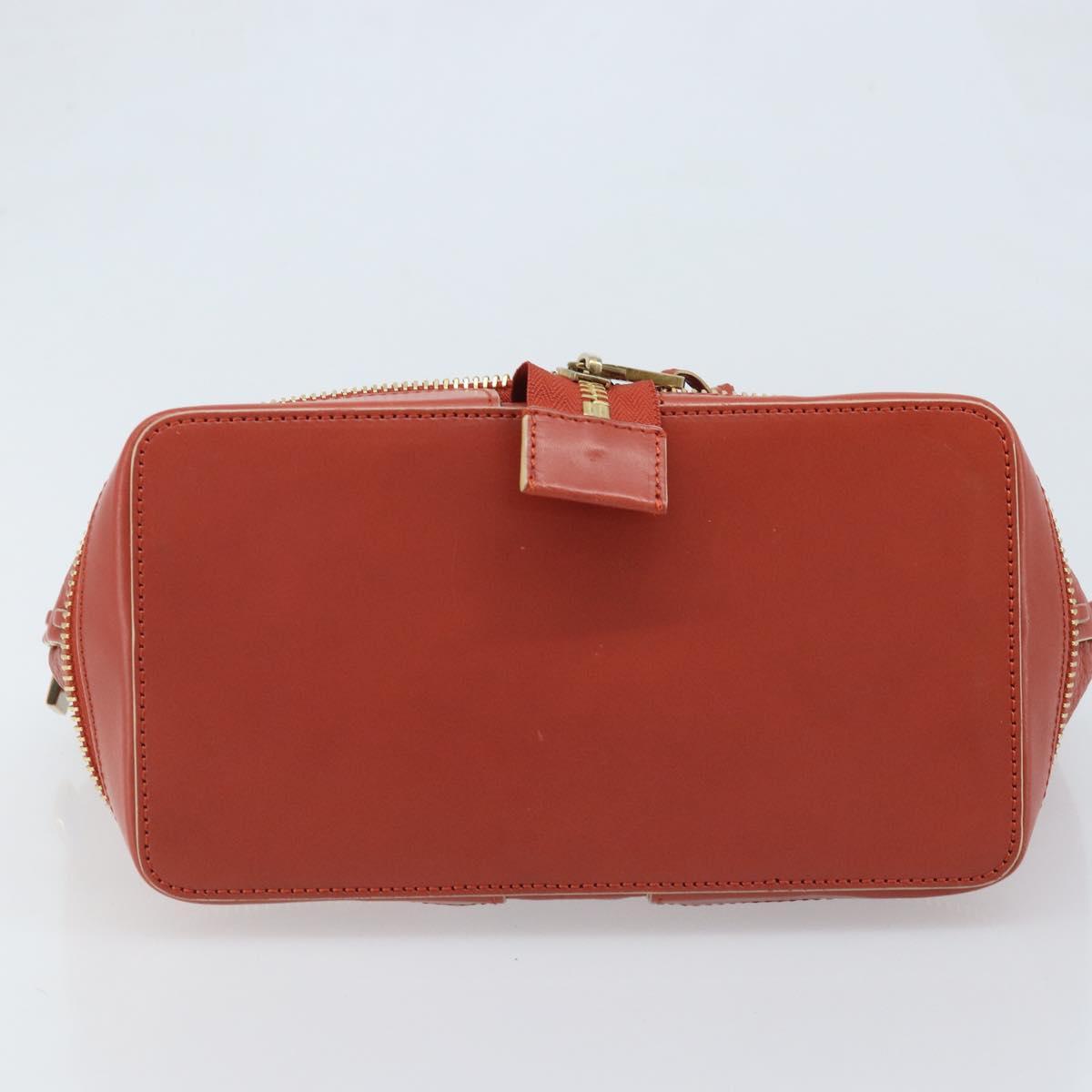 Chloe Hand Bag Leather Red Gold Auth BA11654