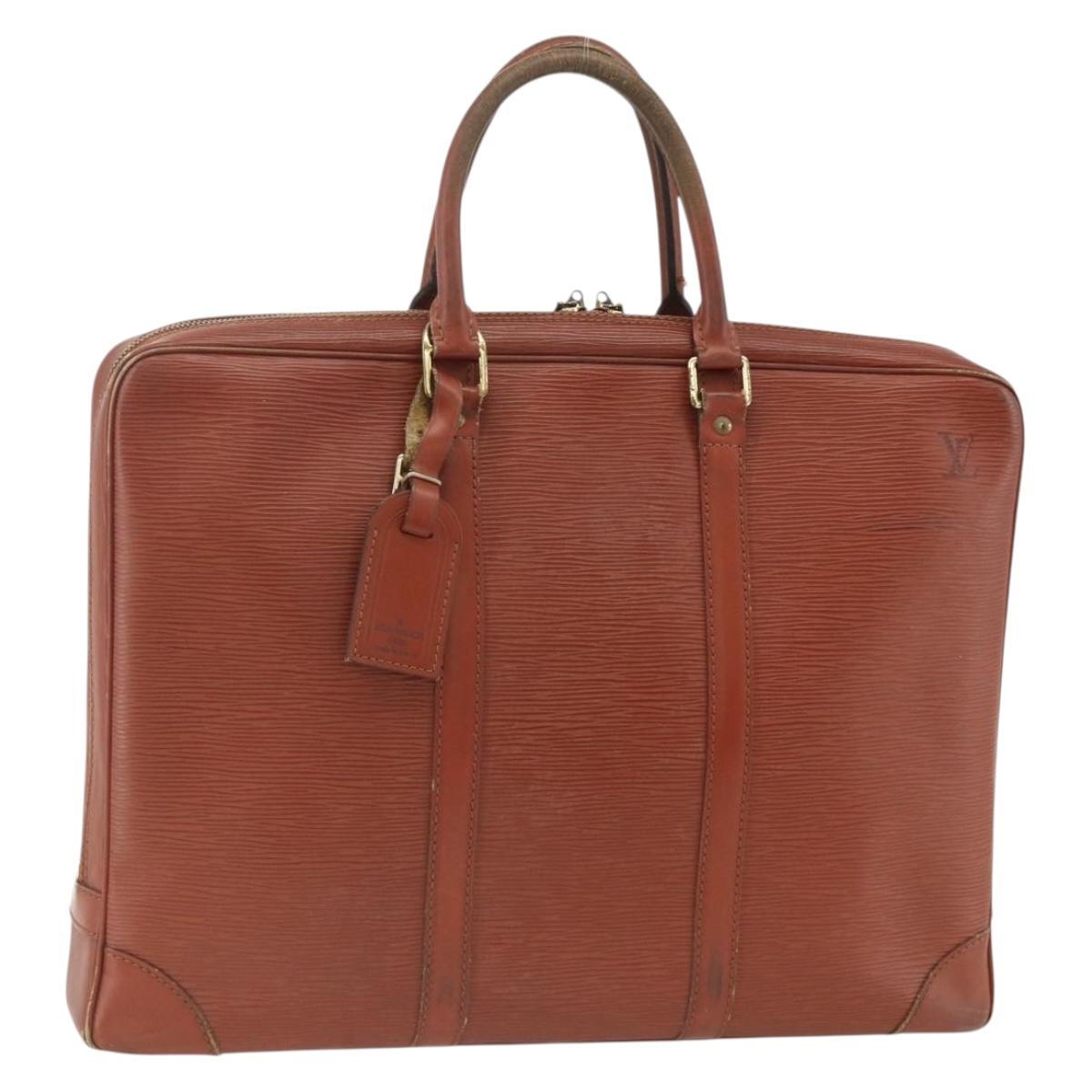 LOUIS VUITTON Epi Porte Documents Voyage Business Bag Brown M54478 Auth BA11658