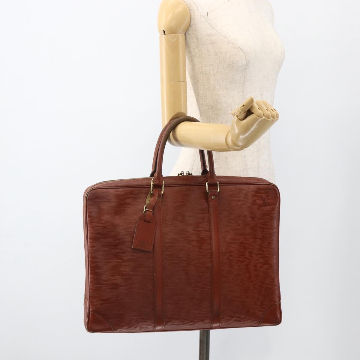 LOUIS VUITTON Epi Porte Documents Voyage Business Bag Brown M54478 Auth BA11658