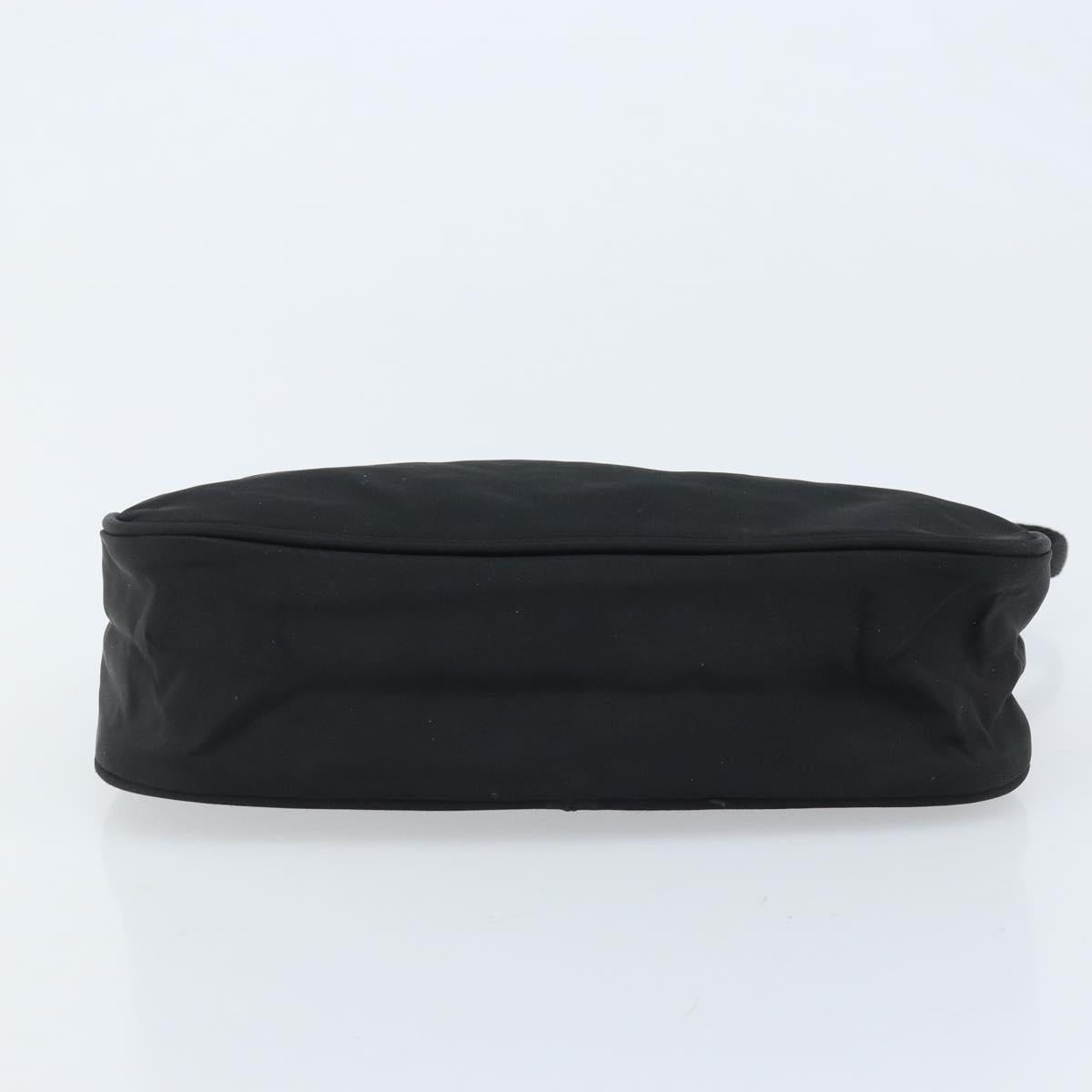 PRADA Accessory Pouch Nylon Black Silver Auth BA11668