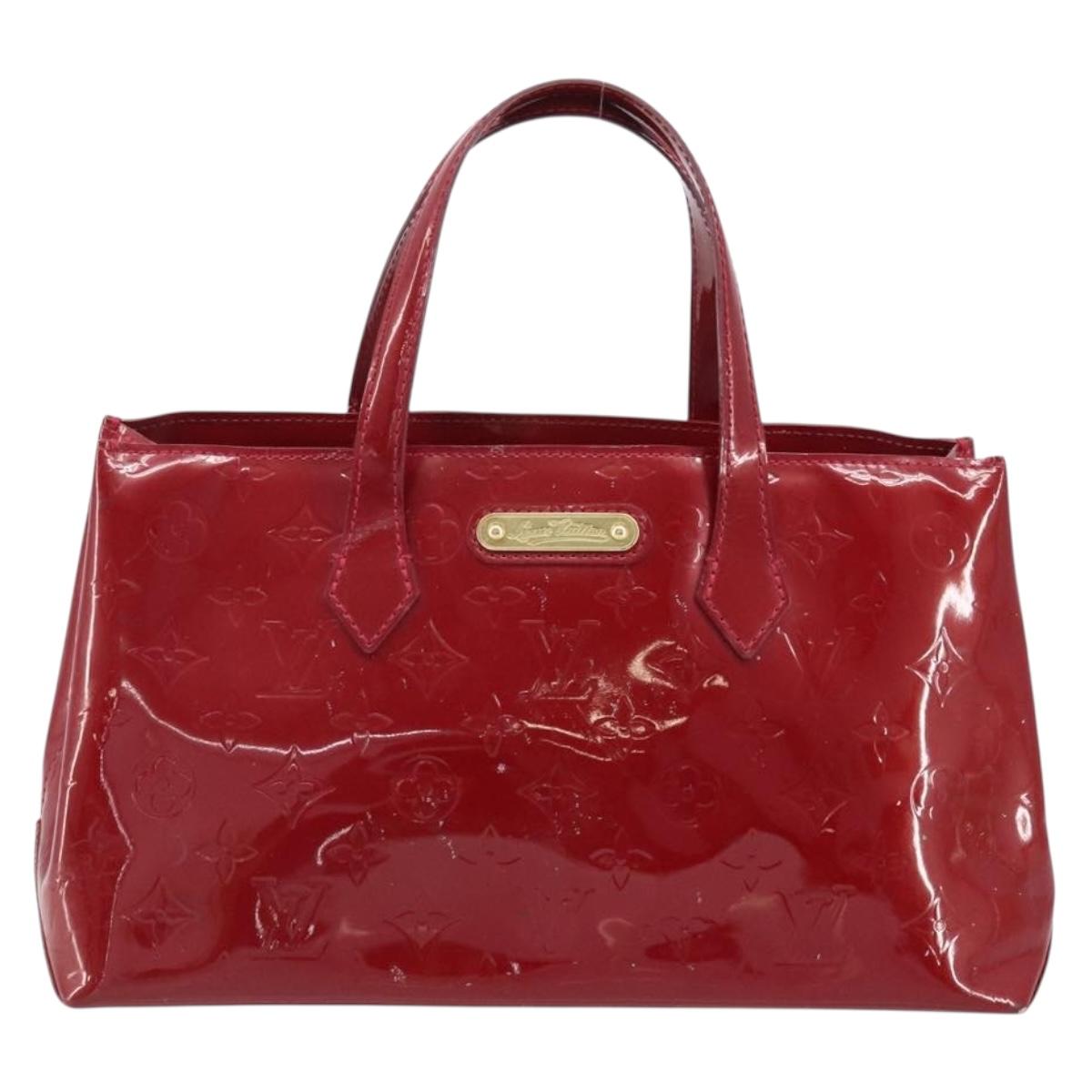 LOUIS VUITTON Monogram Vernis Wilshire PM Bag Pomme D'amour M93642 Auth BA11677