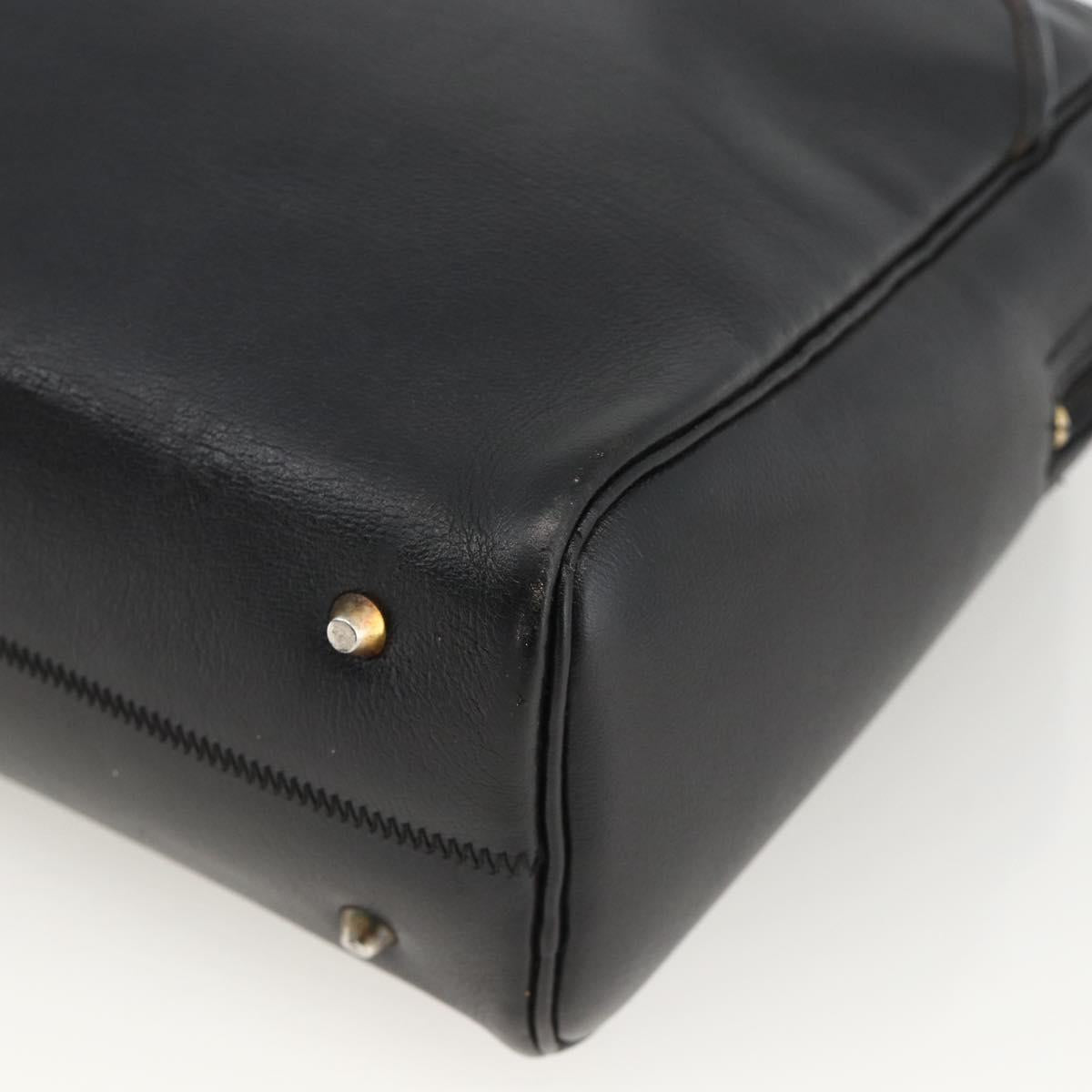 Christian Dior Hand Bag Leather Black Gold Auth BA11678