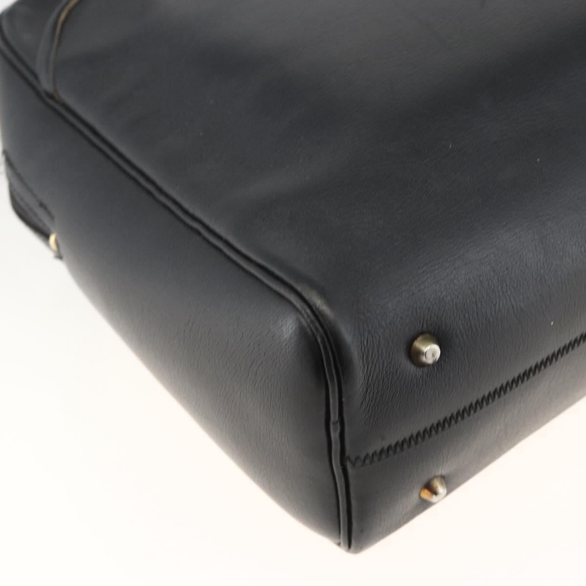 Christian Dior Hand Bag Leather Black Gold Auth BA11678