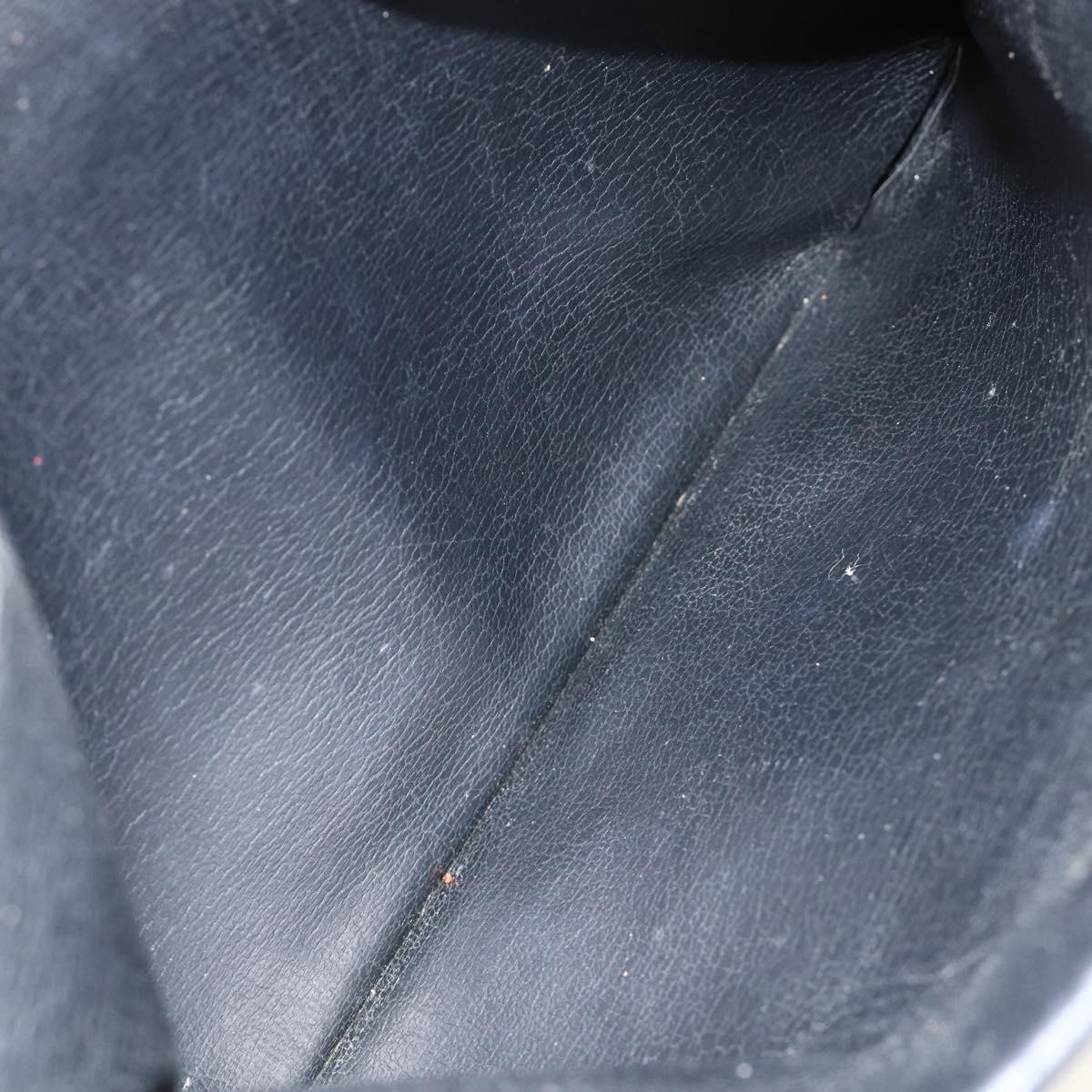 Christian Dior Hand Bag Leather Black Gold Auth BA11678